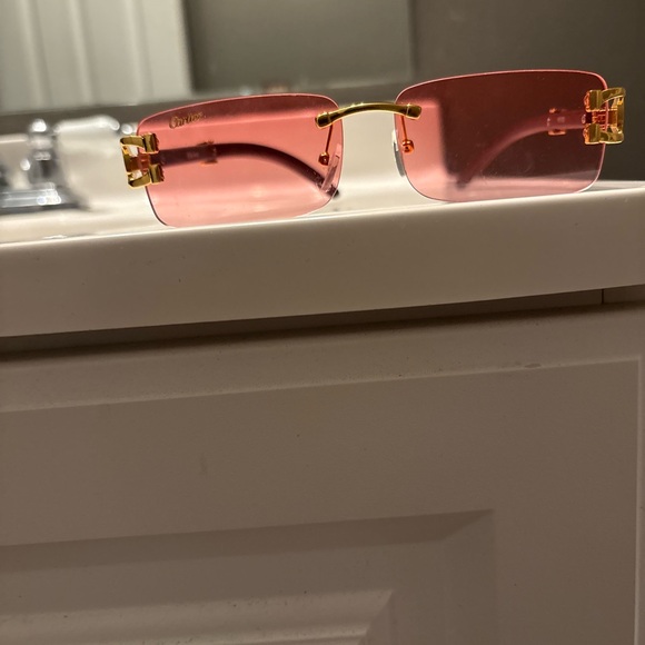 Cartier Pink and Gold Glasses - Picture 1 of 3